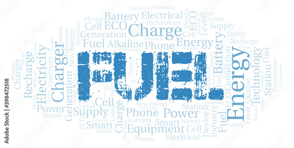 Obraz premium Fuel typography word cloud create with the text only.
