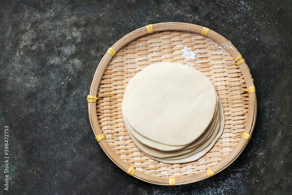 Rolled uncooked dough Rolled uncooked dough
