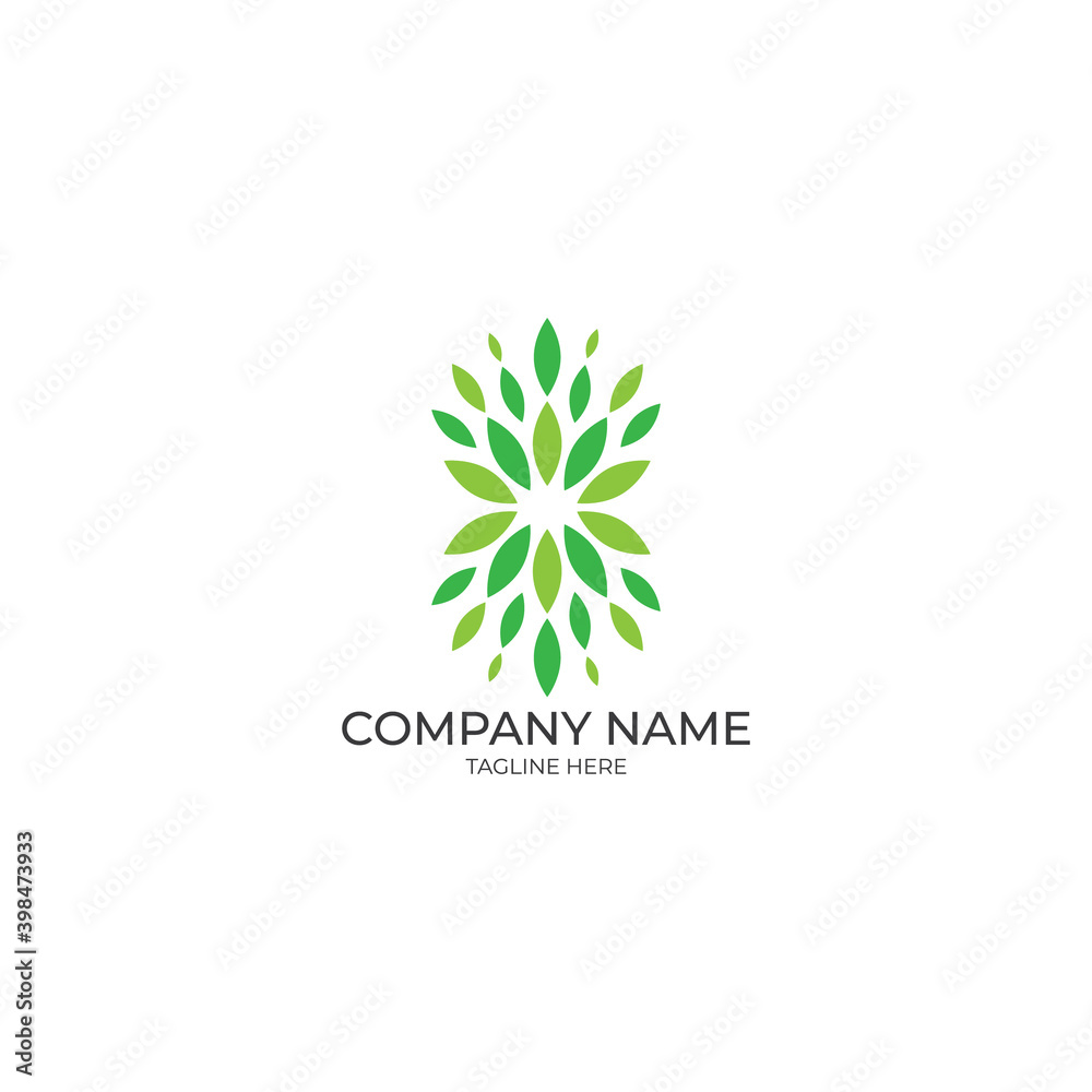 abstract nature logo design vector template stock image 