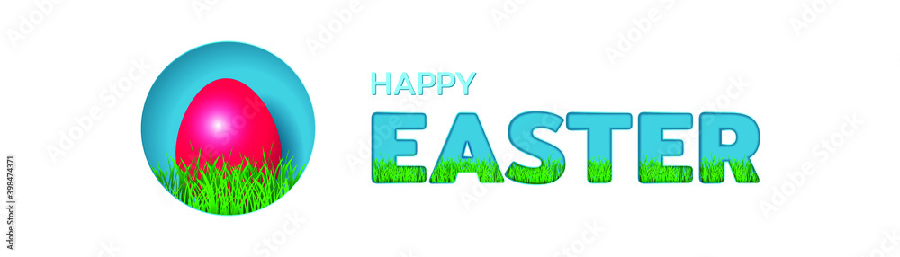 Happy Easter Background. Easter Eggs and green grass in cut out paper style. Vector illustration EPS10 Happy Easter Background. Easter Eggs and green grass in cut out paper style. Vector illustration EPS10