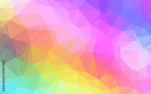 Light Multicolor, Rainbow vector abstract mosaic background. Brand new colorful illustration in with gradient. New texture for your design.