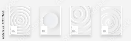 Set Placards, Posters, Flyers, Banner Designs. Abstract background illustration in neomorphism style. Minimal wallpaper, backdrop. Eps10 vector.