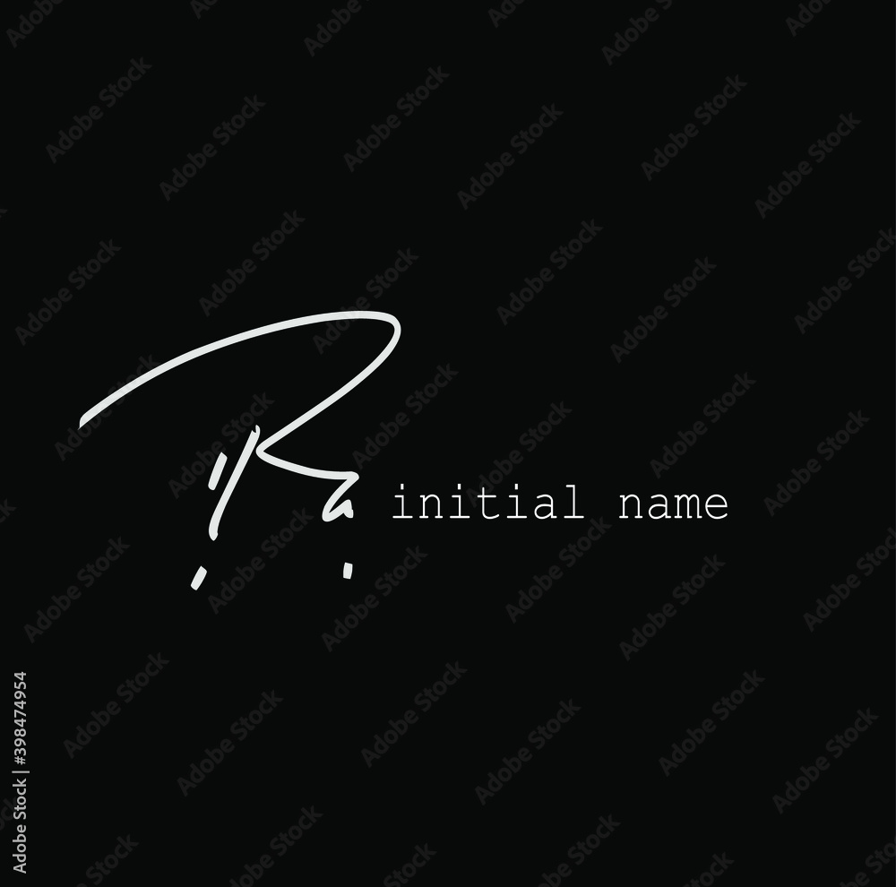 RA initial handwriting monogram name RA initial handwriting monogram name