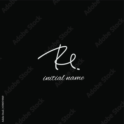 RE initial handwriting monogram name