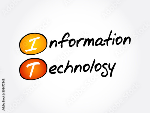 IT - Information Technology acronym, concept background