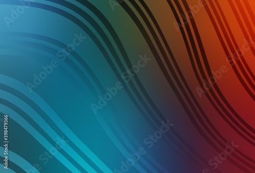 Light Blue  Red vector background with wry lines.