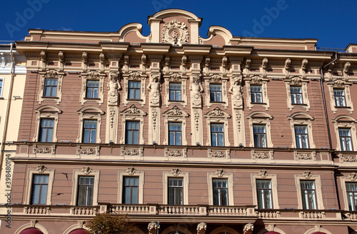 Fragment of the building's facade. Petersburg