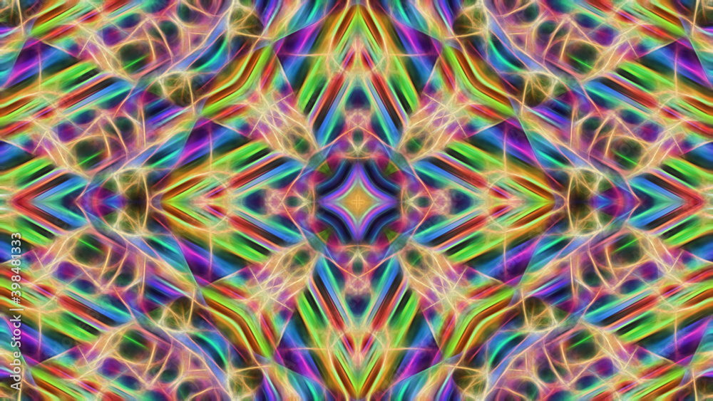 Abstract fractal neon psychedelic background.