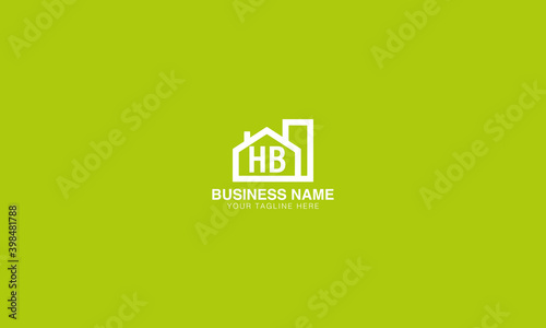 HB H B initial creative logo with home vector template image. Real estate logo vector.