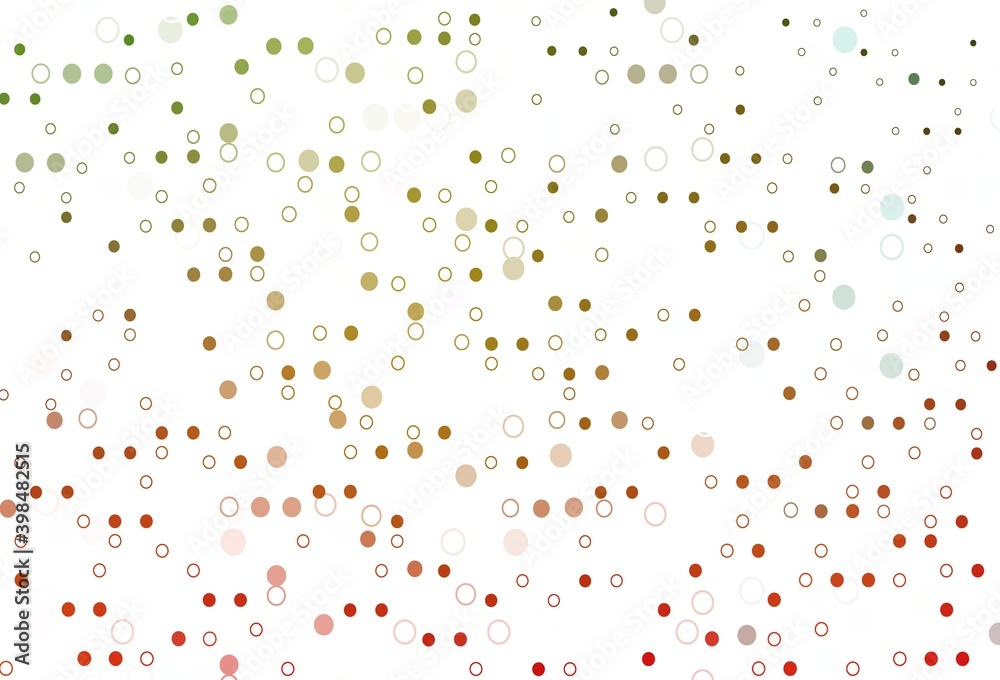 Light Green, Red vector pattern with spheres.