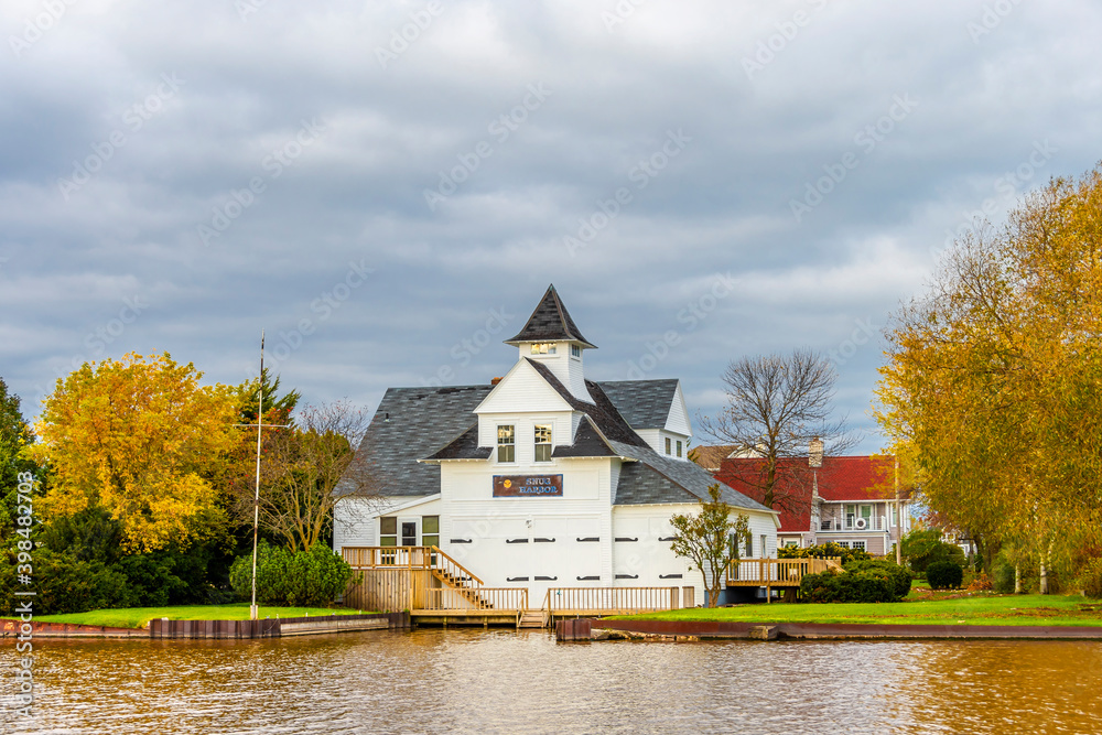 Fototapeta premium Kewaunee Town harbour view in Wisconsin of USA 