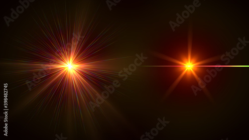 lens flare,Abstract Natural Sun flare on the black background, flare light transition, effects sunlight