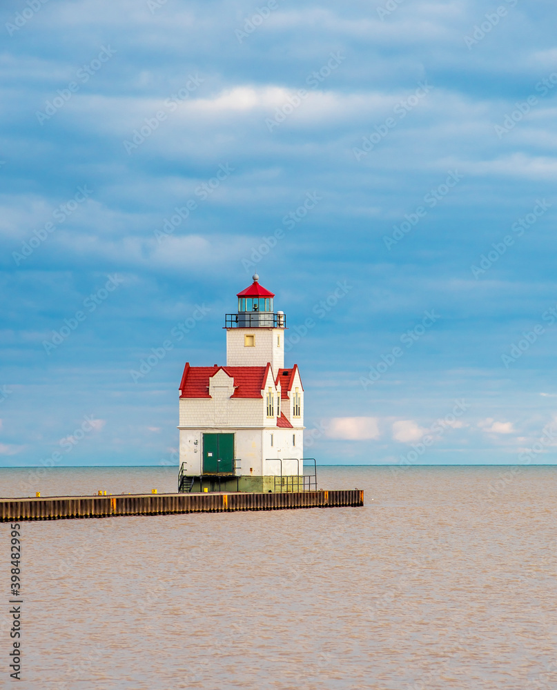 Kewaunee Pierhead Lighthouse in Wisconsin of USA