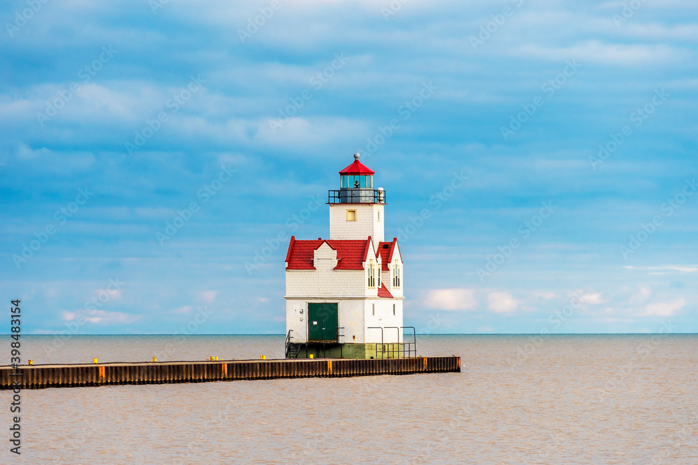 Kewaunee Pierhead Lighthouse in Wisconsin of USA