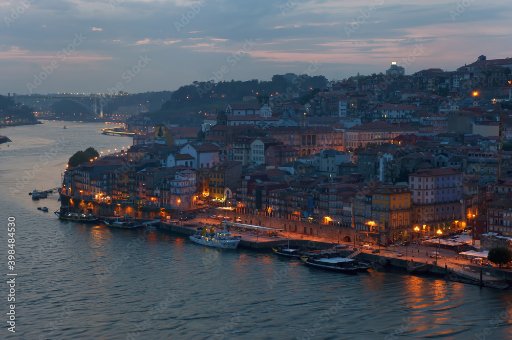 Sunset over the Douro river, Porto, Portugal, Unesco World Heritage Site