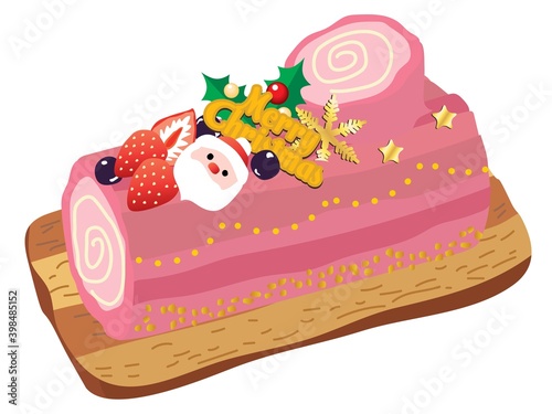 クリスマスのピンクのブッシュドノエル