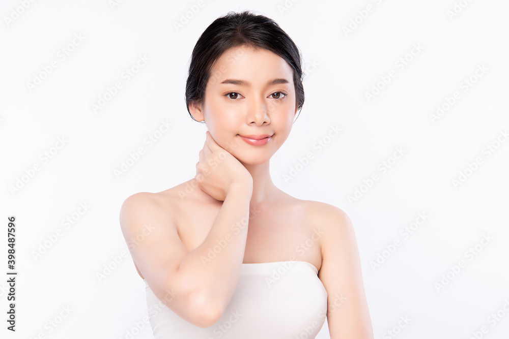 Beautiful Young asian Woman with Clean Fresh Skin, on Pink background, Face care, Facial treatment. Cosmetology, beauty and spa. Asian women portrait Beautiful Young asian Woman with Clean Fresh Skin, on Pink background, Face care, Facial treatment. Cosmetology, beauty and spa. Asian women portrait