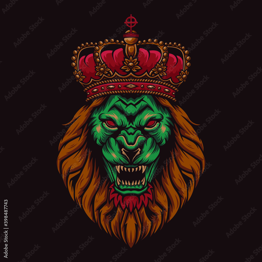 Lion King Vector, With T-Shirt Design Lion King Vector, With T-Shirt Design