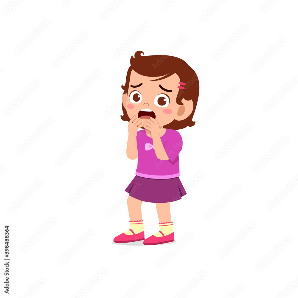 cute little kid girl feeling scared and shocked expression gesture cute little kid girl feeling scared and shocked expression gesture