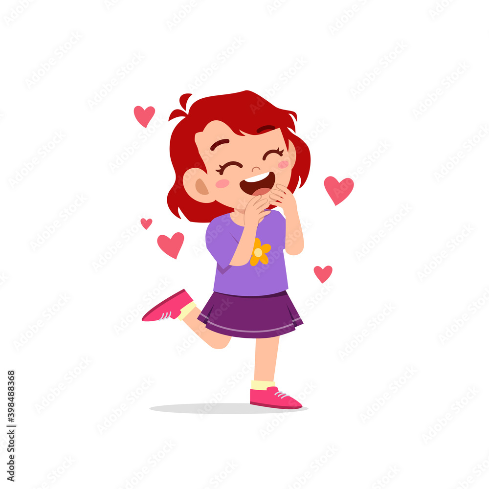 cute little kid girl feeling loved expression gesture cute little kid girl feeling loved expression gesture