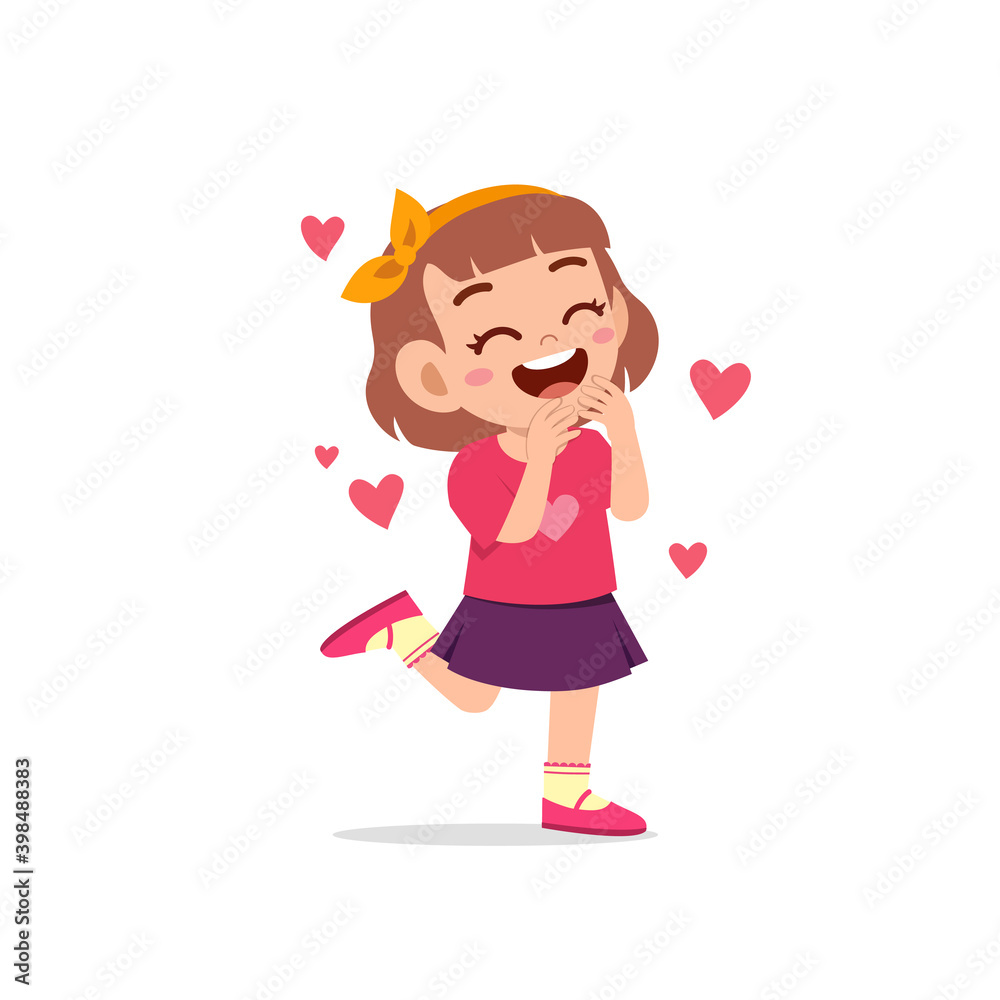 cute little kid girl feeling loved expression gesture cute little kid girl feeling loved expression gesture
