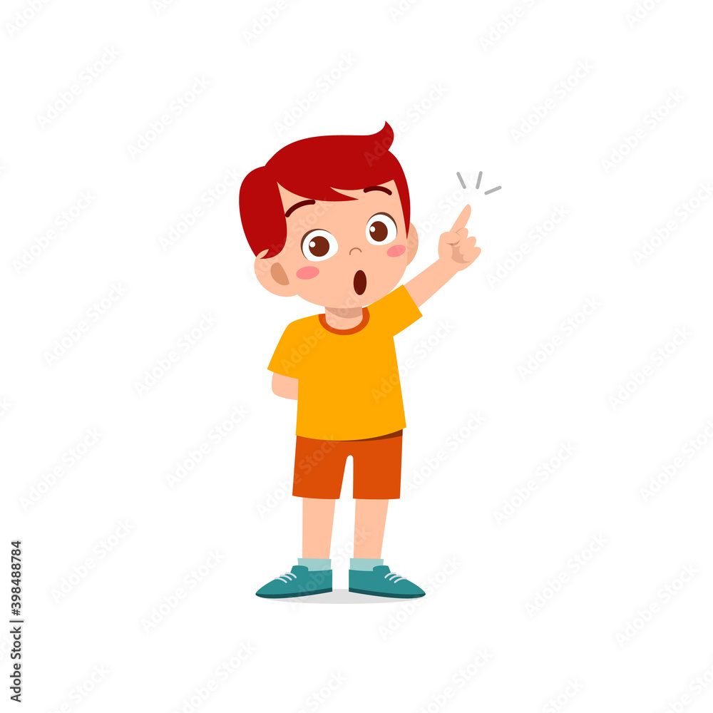 cute little kid boy thinking and has an idea face expression gesture cute little kid boy thinking and has an idea face expression gesture