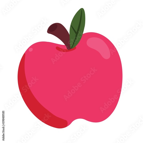 A Red Apple graphic vector icon. On an isolated white background.