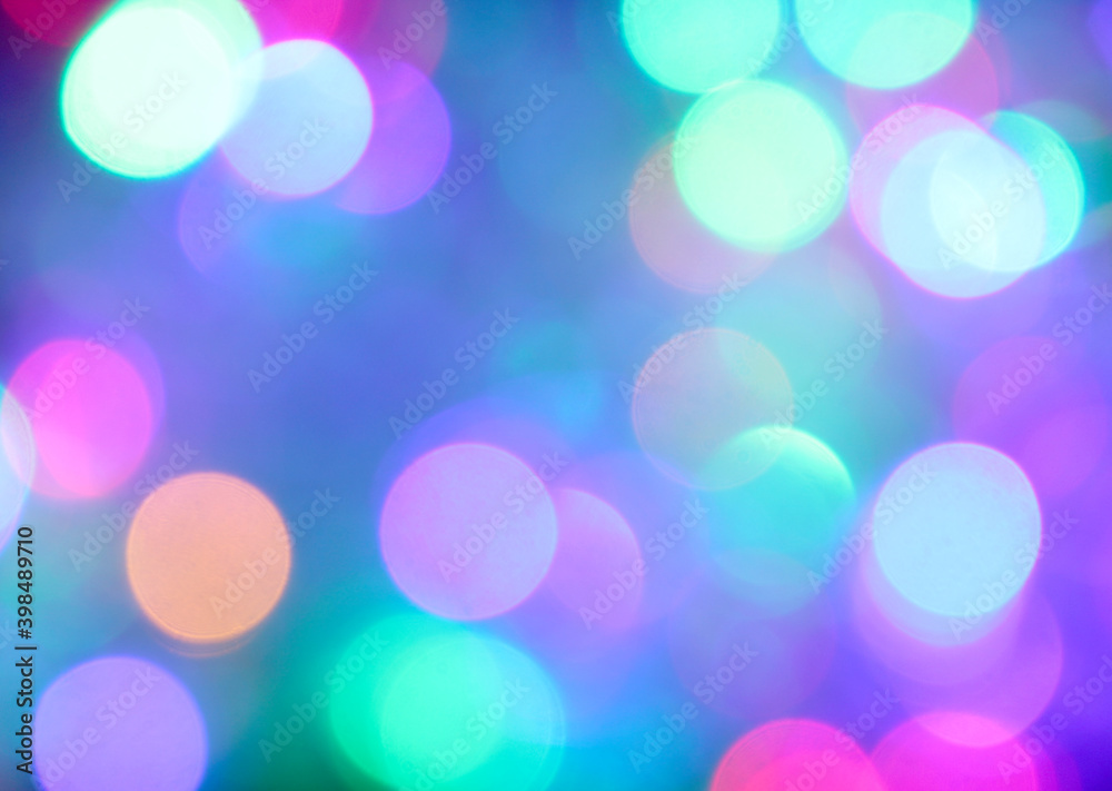Fototapeta premium Colored lights spots on a black background