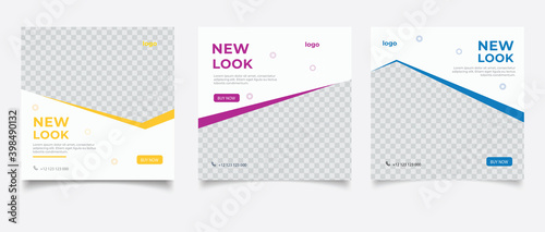 Creative business marketing banner for social media post template
