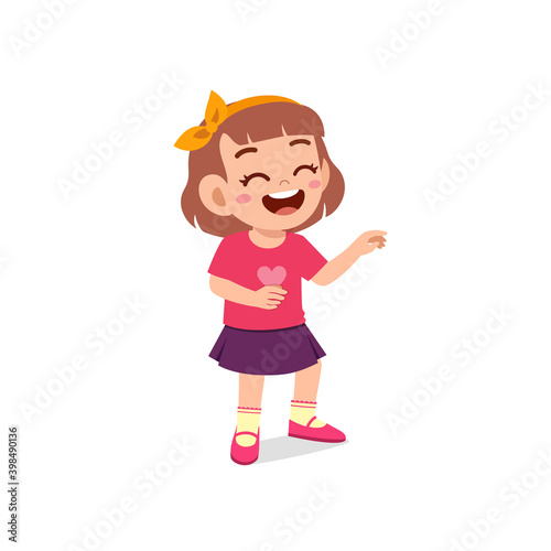 cute little kid girl laugh loud face expression gesture