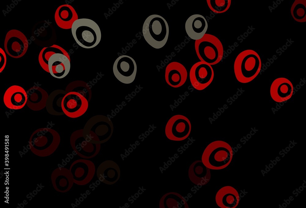Dark Red, Yellow vector layout with circle shapes.