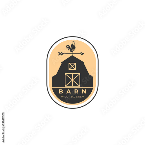 barn silhouette logo vector illustration template design