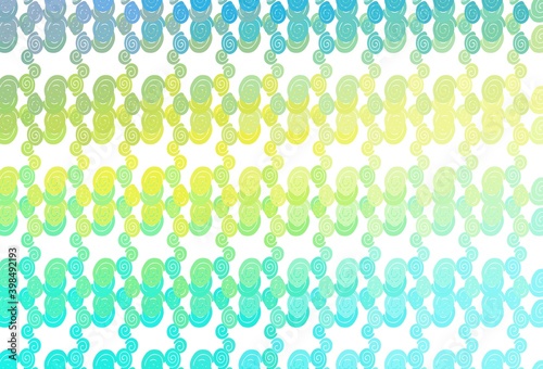 Light Blue, Yellow vector pattern with liquid shapes.