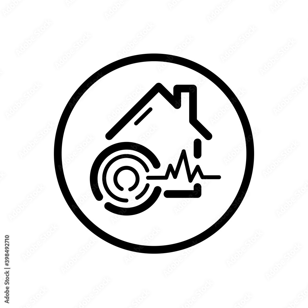 Earthquake. Outline icon in a circle. Weather vector illustration Earthquake. Outline icon in a circle. Weather vector illustration