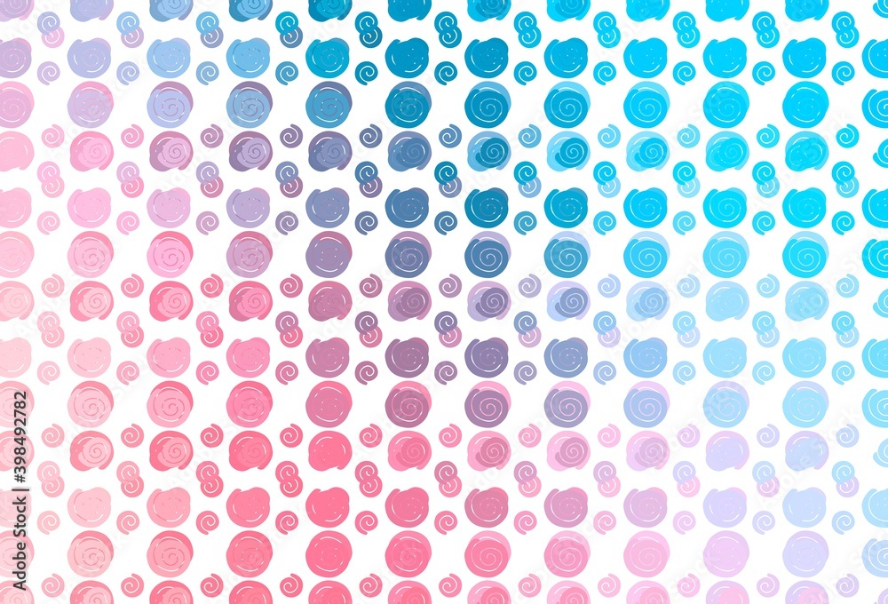 Light Blue, Red vector pattern with liquid shapes.