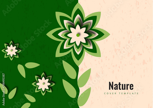 Paper graphics of a flower pattern. Fresh design for posters, brochures or vouchers. Vector