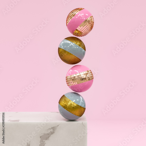 abstract background of 3d spheres. 3d render. 3d illustration