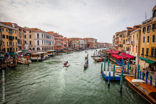traffic at the famous Canale Grande in Venice, Italy   © hardyuno