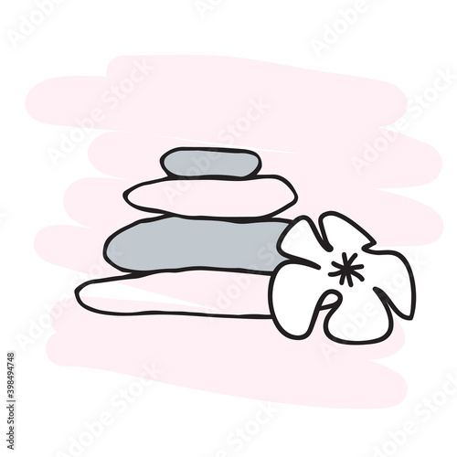 Stones for stone therapy. Alternative medicine. Vector