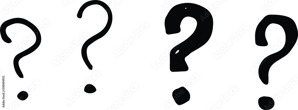 4 Question Marks Handdrawn Doodle Pen Drawing Vector 4 Question Marks Handdrawn Doodle Pen Drawing Vector