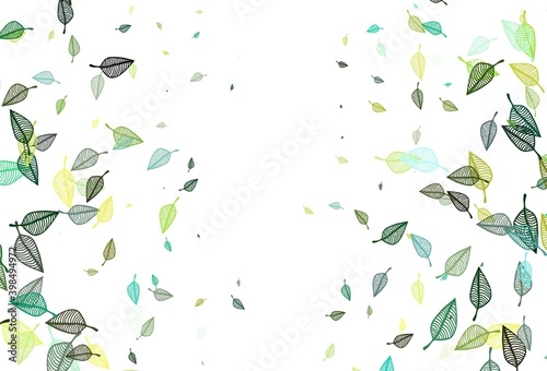Light Green  Yellow vector doodle cover.