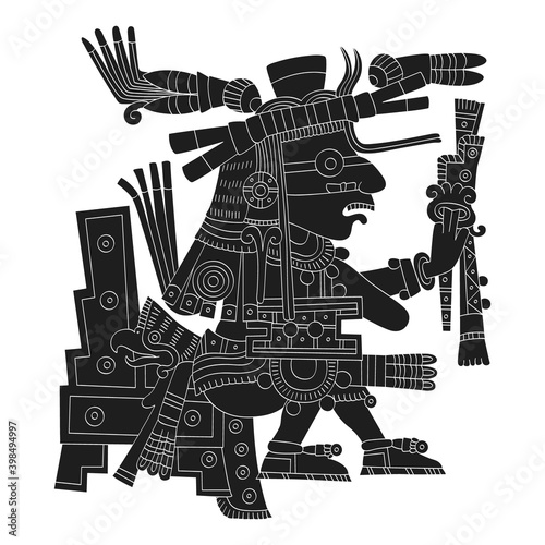 vector image with Aztec god  Xiuhtecuhtli lord of fire for your project