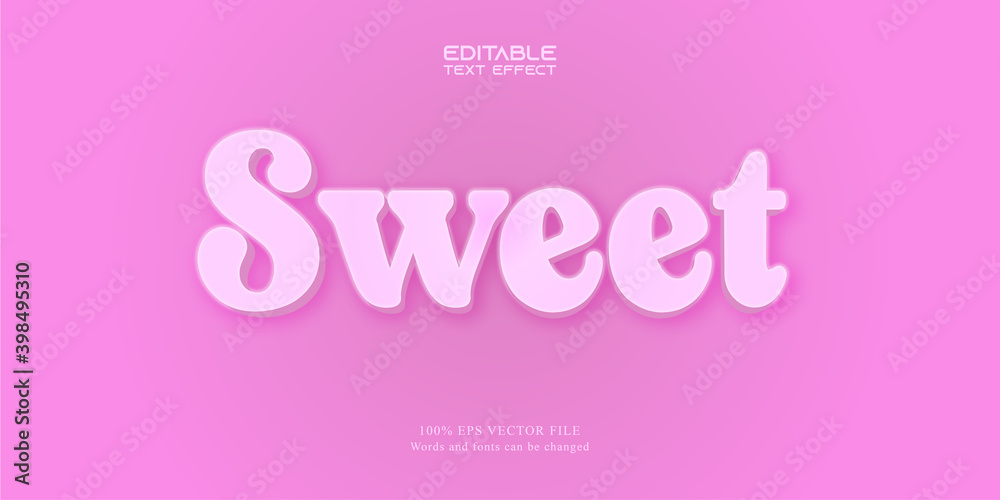 Sweet text, cartoon style editable text effect Sweet text, cartoon style editable text effect