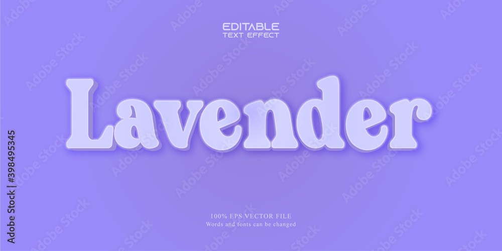 Lavender text, cartoon style editable text effect