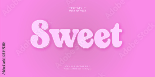 Sweet text, cartoon style editable text effect