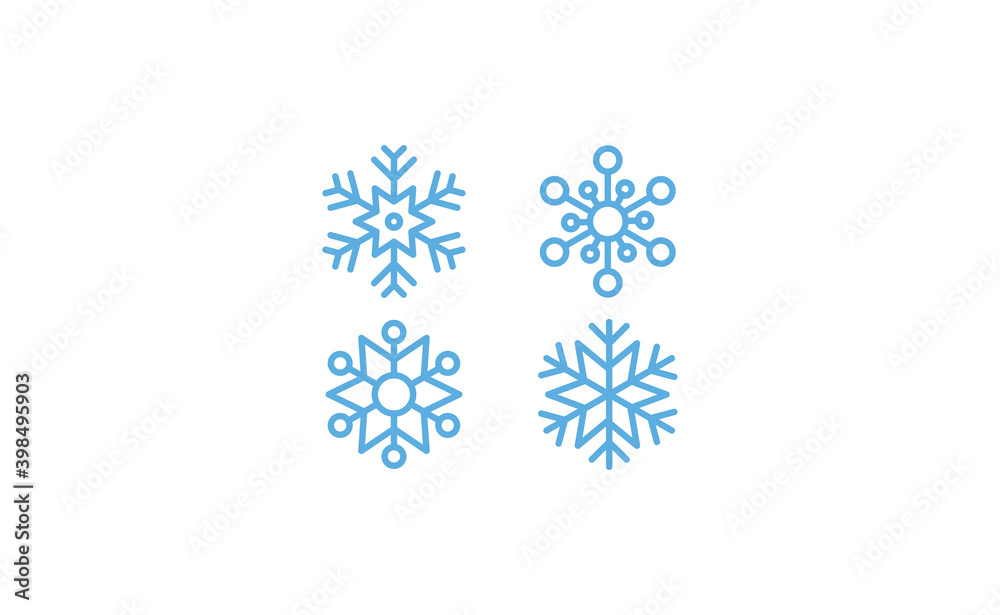 Snowflake icons. Set of snow flake linear symbols. Christmas winter time. Snowflake icons. Set of snow flake linear symbols. Christmas winter time.