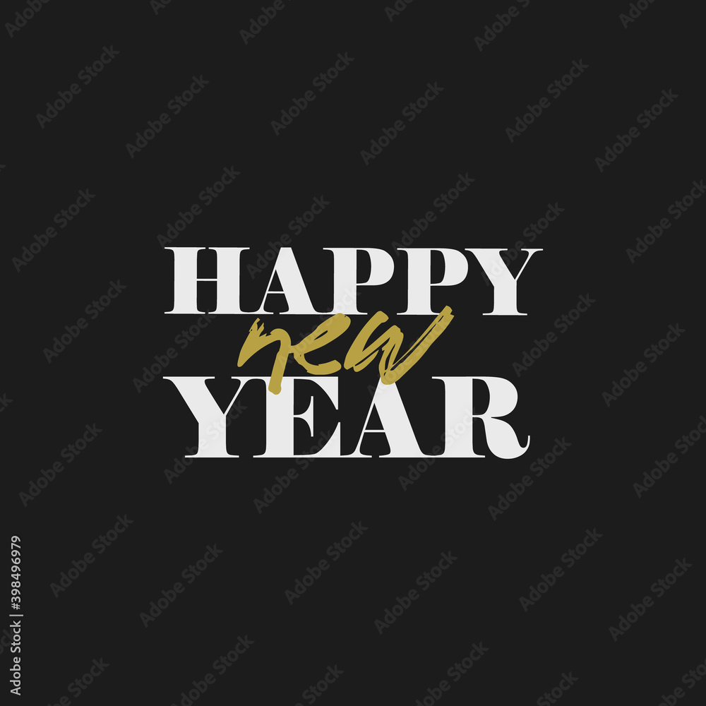 Happy new year typography sign. Vector Lettering Composition. Holiday design for greeting card. Happy new year typography sign. Vector Lettering Composition. Holiday design for greeting card.