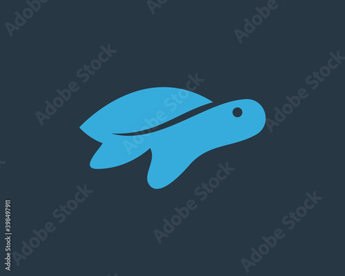 Turtle vector design logo template. Creative cute reptile, wildlife sign icon symbol logotype.