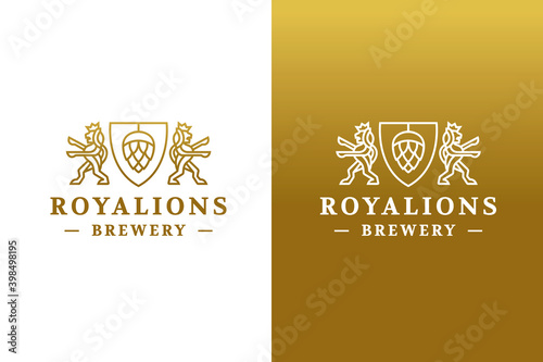 Brewery Lions Crest Logo Design