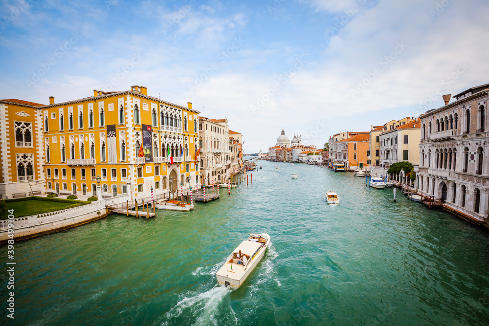traffic at the famous Canale Grande in Venice, Italy